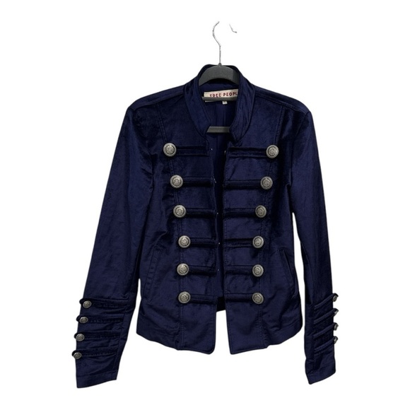 Free People Navy Blazer with Silver Buttons - Picture 5 of 11